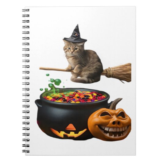 ハロウィーンの縁側の猫。クラシックTシャツ ノートブック (正面)