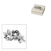 ハロウィーンの花とスカルとカボチャ ラバースタンプ (押印)