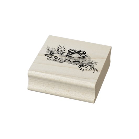 ハロウィーンの花とスカルとカボチャ ラバースタンプ (スタンプ)