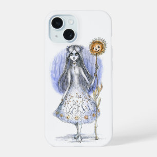 ハロウィーンの花を持つ女の子 iPhone 15ケース