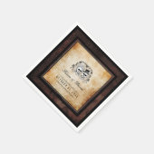 ハロウィーンの茶色のゴシック骨格の一致結婚する スタンダードカクテルナプキン (角)