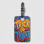 ハロウィーンの荷物札「トリックまたはトリート」 ラゲッジタグ (正面縦)