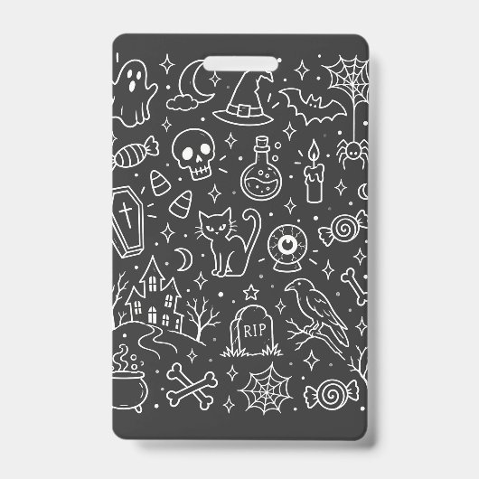 ハロウィーンの落書きバック バッジ (正面)