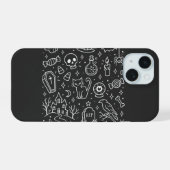 ハロウィーンの落書きバック iPhone 15ケース (裏面横)