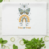 ハロウィーンの蝶、虹とクモ キッチンタオル (折り畳み)