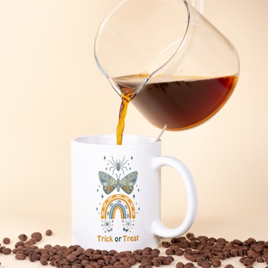 ハロウィーンの蝶、虹とクモ コーヒーマグカップ