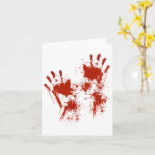 ハロウィーンの血の手の衣装ゾンビの衣装 カード (黄色い花)