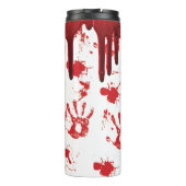 ハロウィーンの血液滴下不気味な血手刷り タンブラー (裏面)
