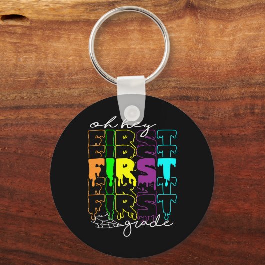 ハロウィーンの衣装ああヘイ1年生先生スタッド キーホルダー (正面)