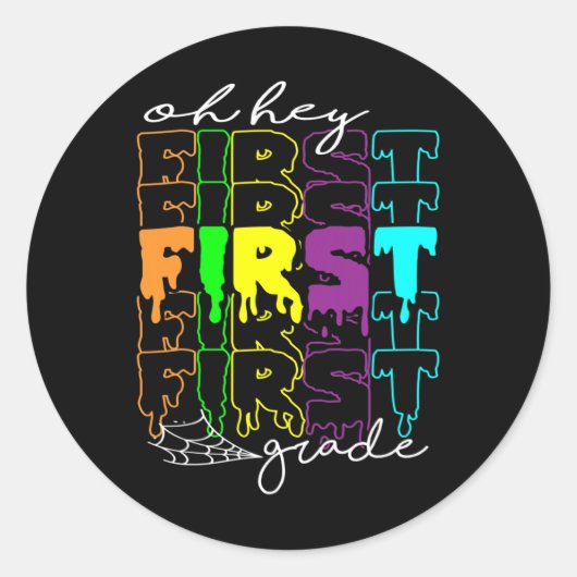 ハロウィーンの衣装ああヘイ1年生先生スタッド ラウンドシール (正面)