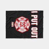 ハロウィーンの衣装おもしろい消防士私が火を消した フリースブランケット (正面(横))