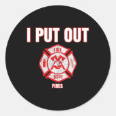 ハロウィーンの衣装おもしろい消防士私が火を消した ラウンドシール (正面)