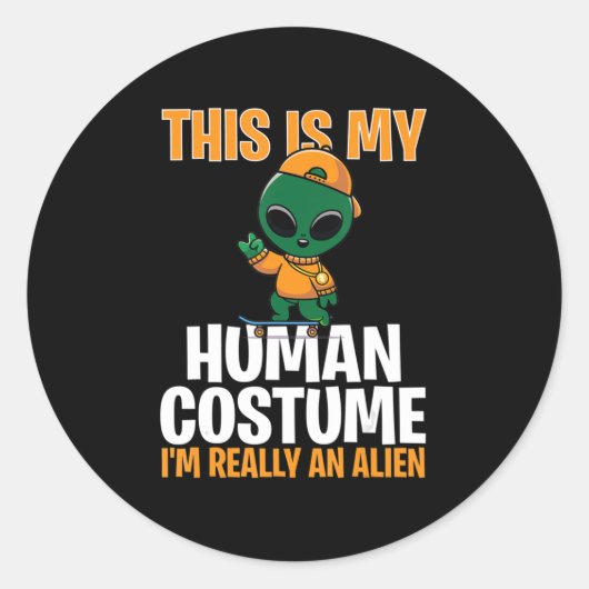 ハロウィーンの衣装これは私の人間の衣装レア ラウンドシール (正面)