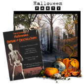 ハロウィーンの衣装とカクテルパーティの招待状 招待状