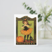 ハロウィーンの衣装と猫 ポストカード (スタンド正面)