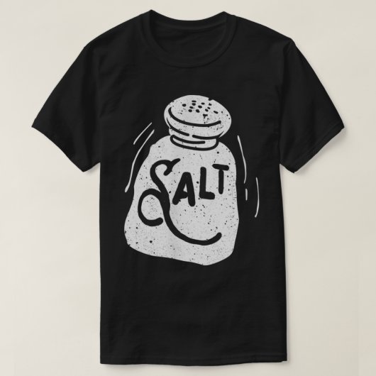 ハロウィーンの衣装に合わせた塩とコショウのシェーカー Tシャツ (デザイン正面)