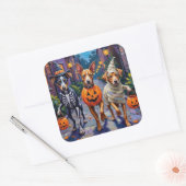 ハロウィーンの衣装のカロライナのトリックまたは治療 スクエアシール (封筒)