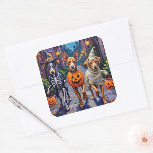 ハロウィーンの衣装のカロライナのトリックまたは治療 スクエアシール (封筒)