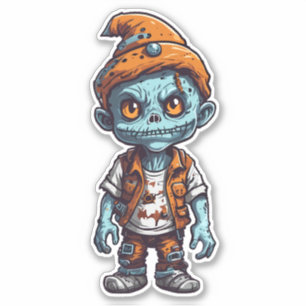 ハロウィーンの衣装のリトルゾンビ シール