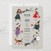 ハロウィーンの衣装の子供たちバビシャワーの招待 シーズンカード (正面)