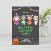 ハロウィーンの衣装の招待状 サンキューカード (スタンド正面)