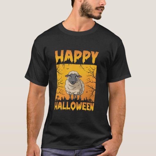 ハロウィーンの衣装の男性の女性のおもしろい子供の羊T Shi Tシャツ (正面)