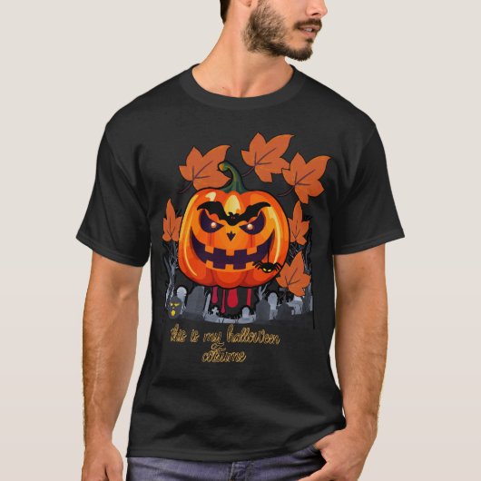ハロウィーンの衣装の男性の女性の面白いハロウィーン2024 Tシャツ (正面)
