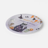 ハロウィーンの衣装の誕生日パーティーのトリックまたはトリートメント ペーパープレート (アングル)