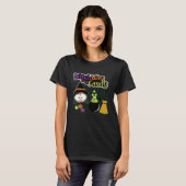 ハロウィーンの衣装の魔女のお菓子への道 Tシャツ (正面フル)