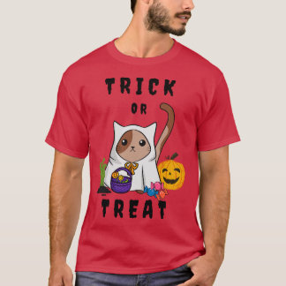 ハロウィーンの衣装を着たかわいい猫 Tシャツ