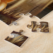 ハロウィーンの衣装を着たゴールデンレトリバー犬 ジグソーパズル (側面)