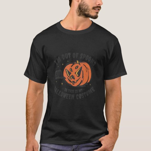 ハロウィーンの衣装を着たスプーンの慢性病 Tシャツ (正面)