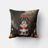 ハロウィーンの衣装を着たハバニーズの犬 クッション (裏面)