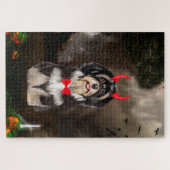 ハロウィーンの衣装を着たハバニーズの犬 ジグソーパズル (横)