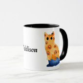 ハロウィーンの衣装を着た可愛い青い猫3マグカップ マグカップ (正面右)