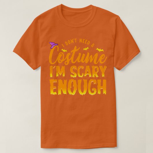 ハロウィーンの衣装を着て怖い Tシャツ (デザイン正面)