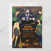 ハロウィーンの衣装ウィッチパーティー 招待状 (正面)