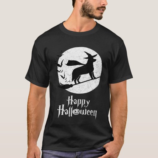 ハロウィーンの衣装オーストラリアの赤いヒーラー犬 Tシャツ (正面)