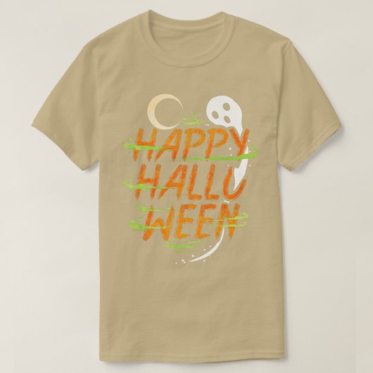 ハロウィーンの衣装スピリット幽霊ムーンウィーズ幸せH Tシャツ (デザイン正面)