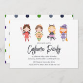 ハロウィーンの衣装バースデーパーティーの招待状 招待状 (正面/裏面)