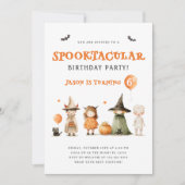 ハロウィーンの衣装バースデーパーティーキッズ 招待状 (正面)