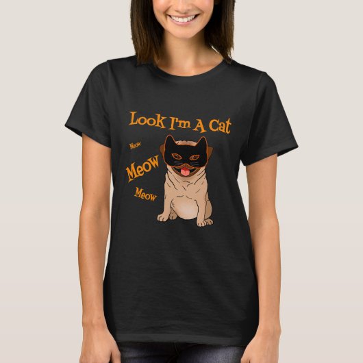 ハロウィーンの衣装パグ犬Tシャツおもしろいパグ恋人G Tシャツ (正面)
