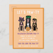 ハロウィーンの衣装パワティ犬 インビテーションポストカード (正面/裏面)