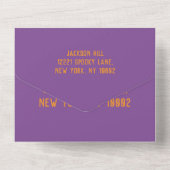 ハロウィーンの衣装パワティ犬 オールインワン招待状 (裏面)