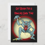 ハロウィーンの衣装パーティの招待状と人狼 招待状 (正面)