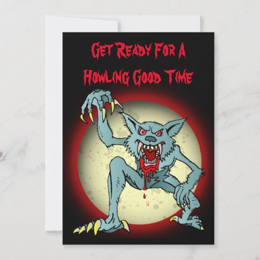 ハロウィーンの衣装パーティの招待状と人狼 招待状 (正面)