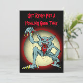 ハロウィーンの衣装パーティの招待状と人狼 招待状 (スタンド正面)