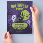 ハロウィーンの衣装パーティの招待状ハローウィンパーティ チラシ (手)