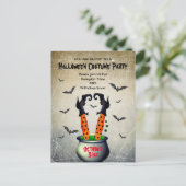 ハロウィーンの衣装パーティの招待状 ポストカード (スタンド正面)