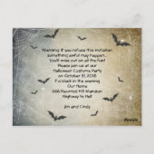 ハロウィーンの衣装パーティの招待状 ポストカード (裏面)